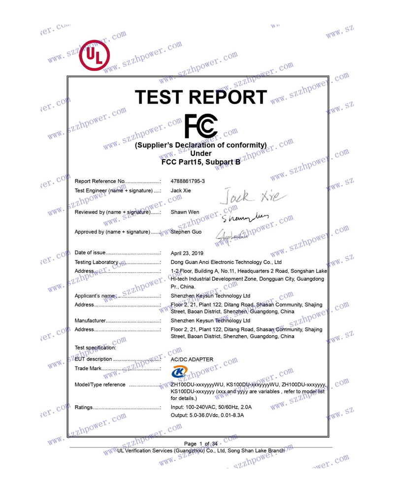 FCC certificate