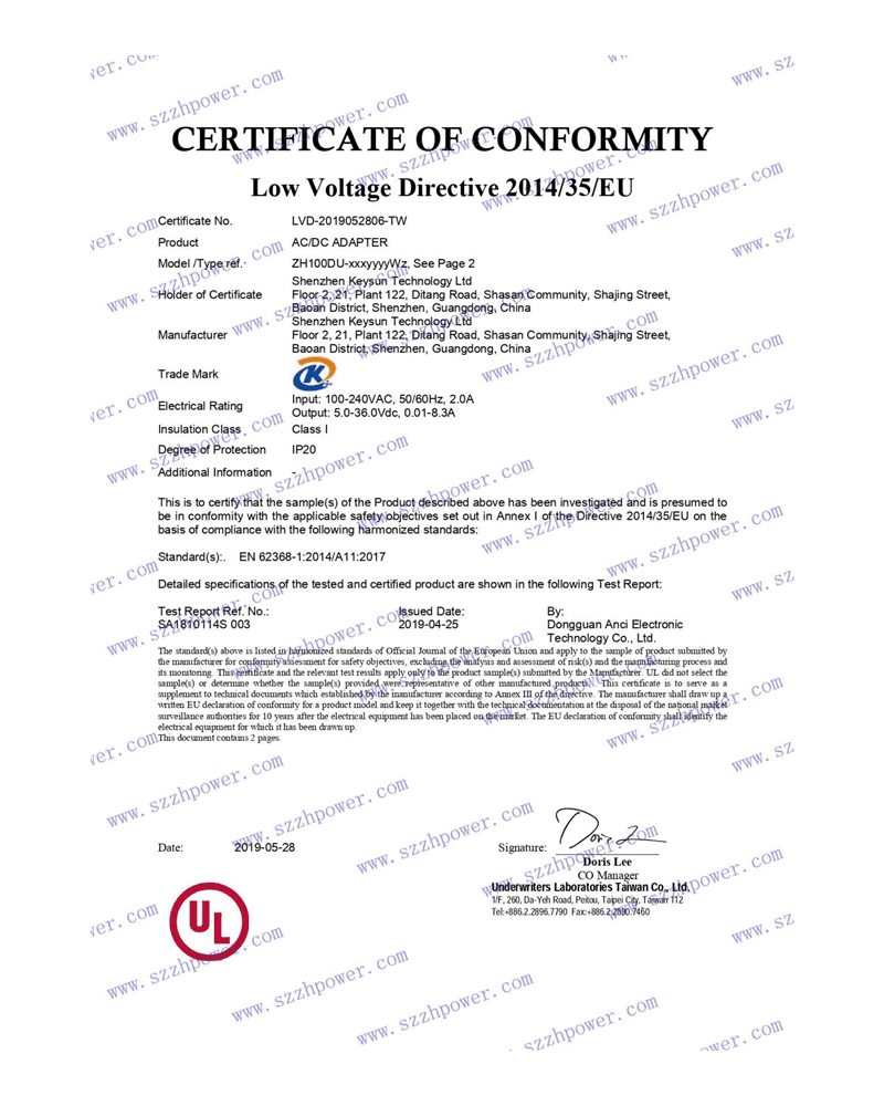 LVD certificate