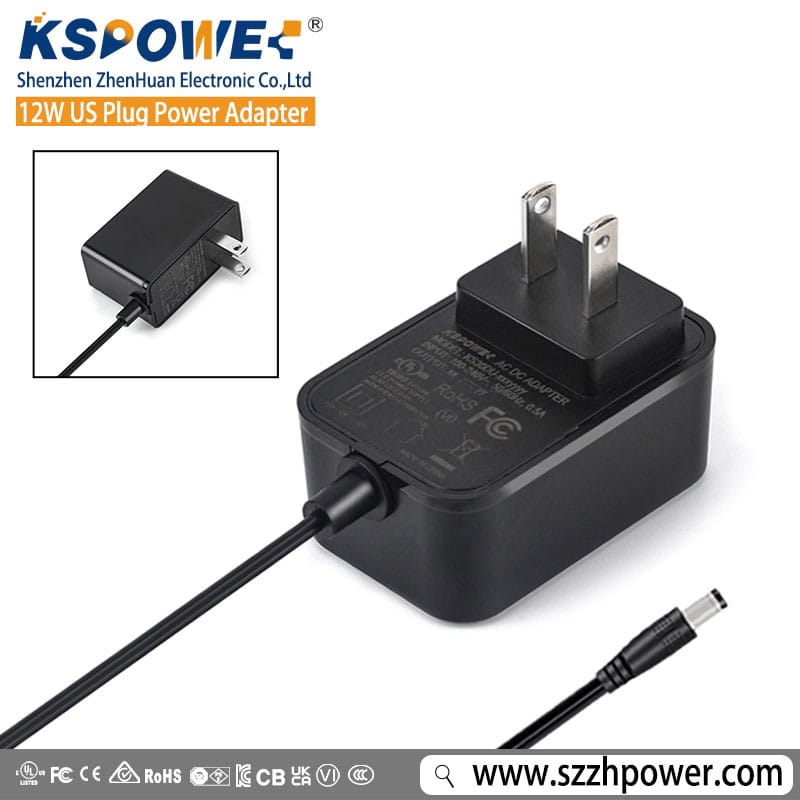 12W Series US Plug Wall Mount Power Adapter