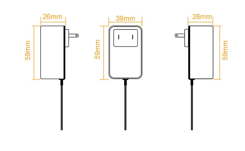 UL FCC CE Certified Wall Mount Power Adapter