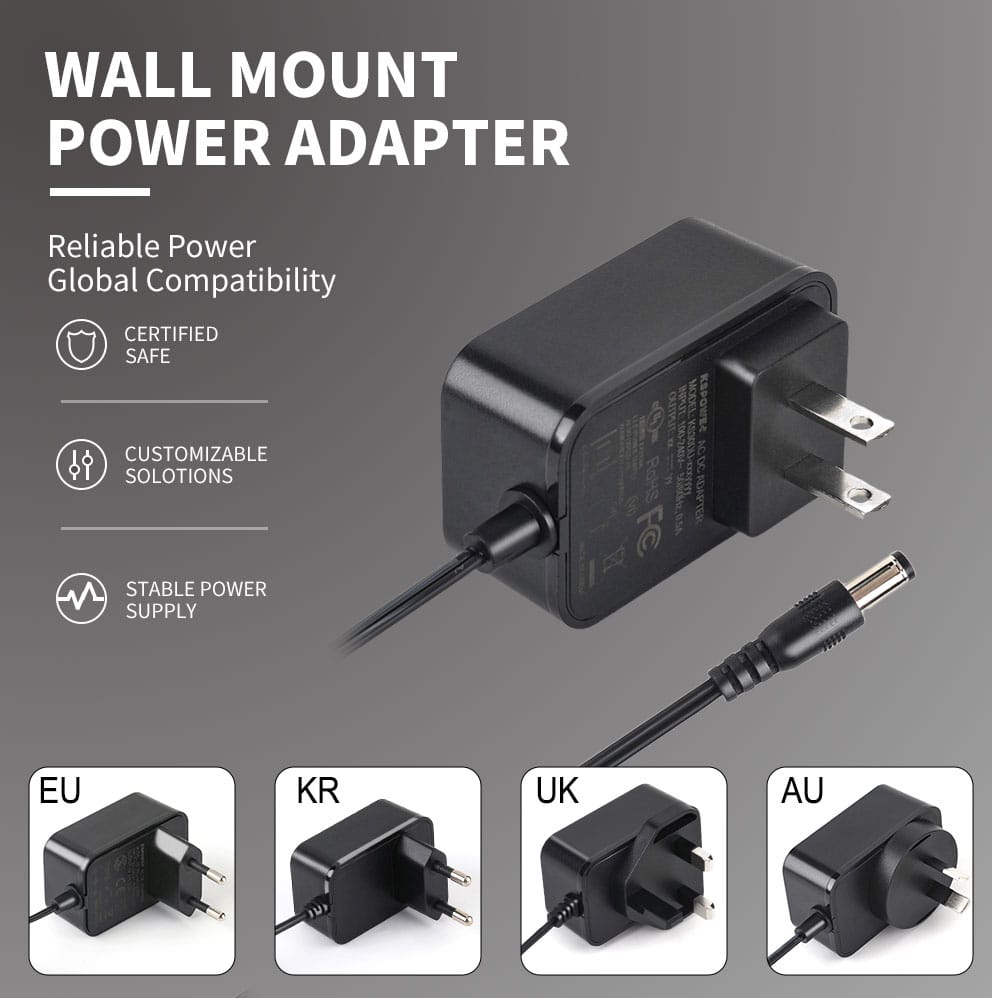 24W US Plug Wall Mount Power Adapter