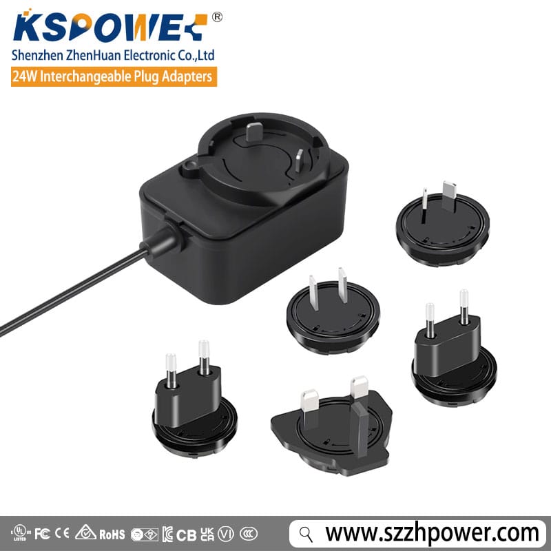 12V 2A interchangeable plug adapter
