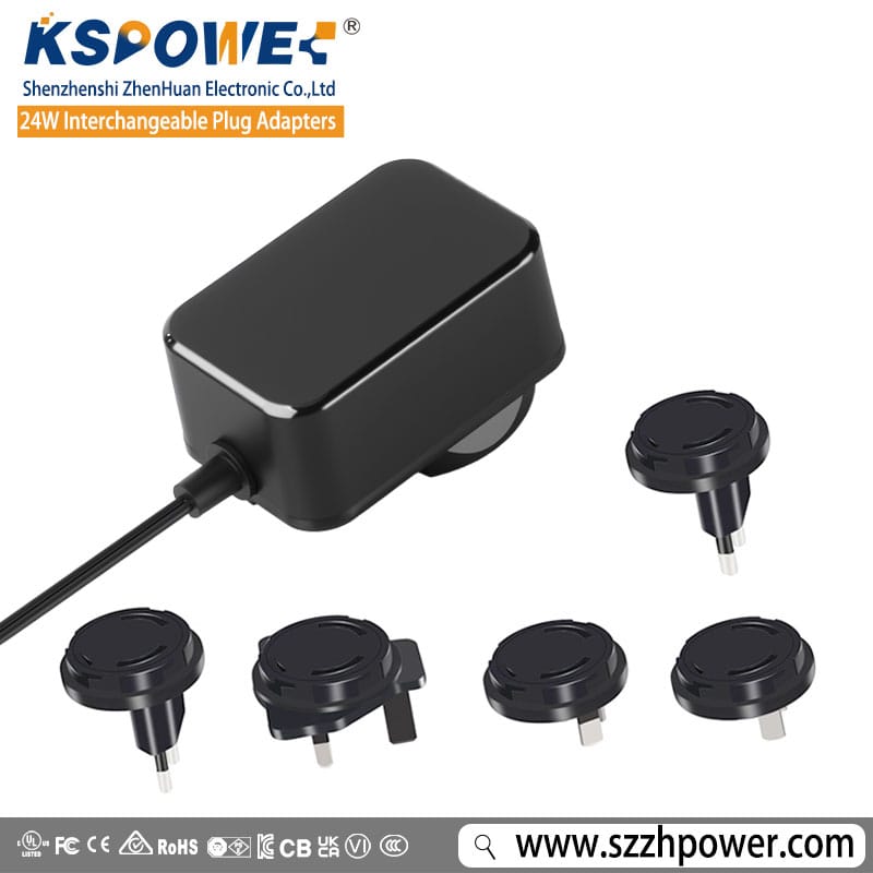 12V 2A interchangeable plug adapter