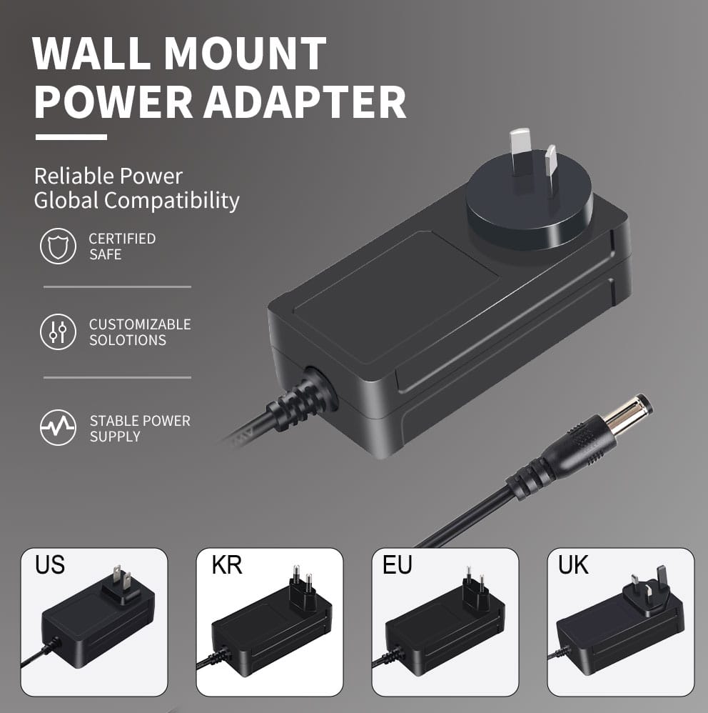 Wall Mount 60W AU Plug Power Adapter Type I SAA Certified