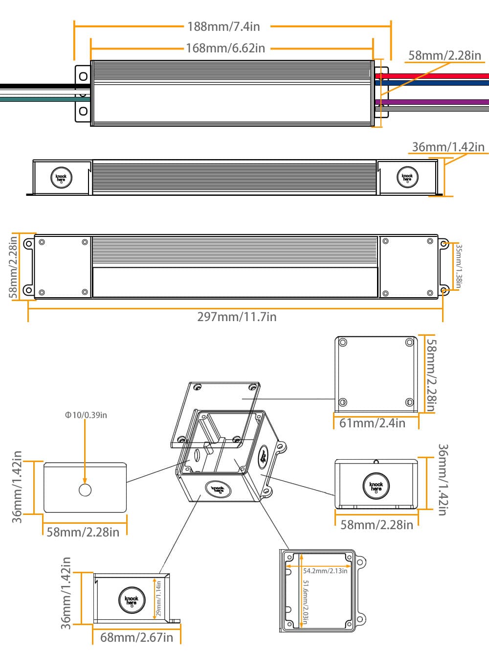 HPJ Series 40W 5 IN 1 Dimmable LED Driver